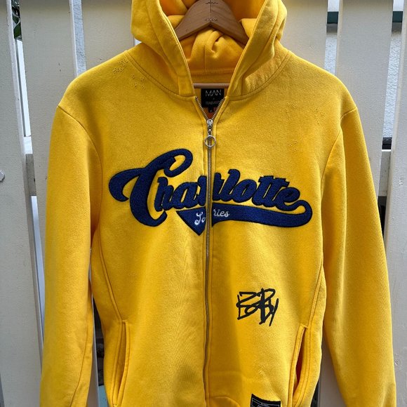 Man x DaBaby Distressed Zip Thru Hoodie by Boohoo Man Studio Worldwide Intl. - Picture 1 of 14